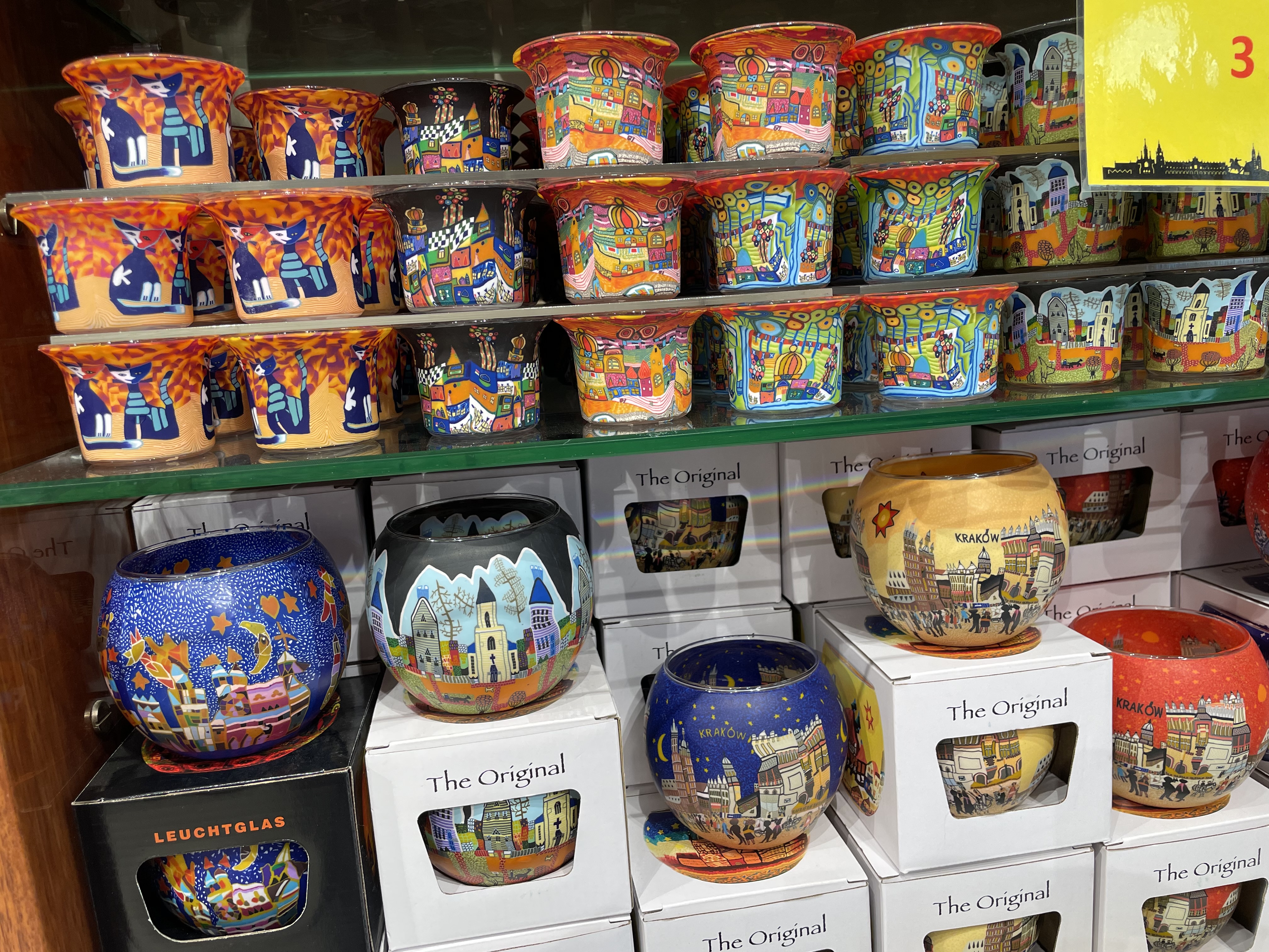 Colorful hand-painted ceramic mugs